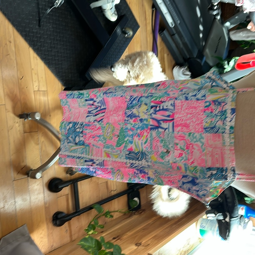 Lilly Pulitzer Pink Blue Green Multi Patchwork Shift Dress